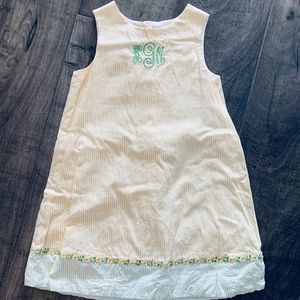 Girls Glorimont Yellow Stripe “KGM” Dress, Size 5